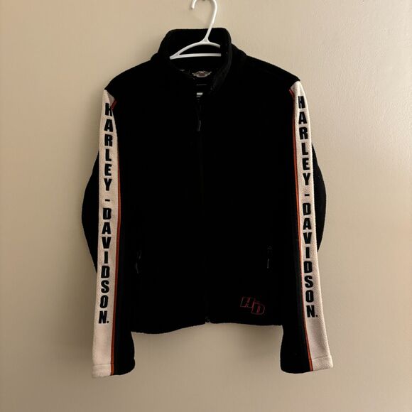 HARLEY DAVIDSON Fleece Sweatshirt Spell Out Logo Biker Motorcycle - Size Medium - Picture 1 of 7
